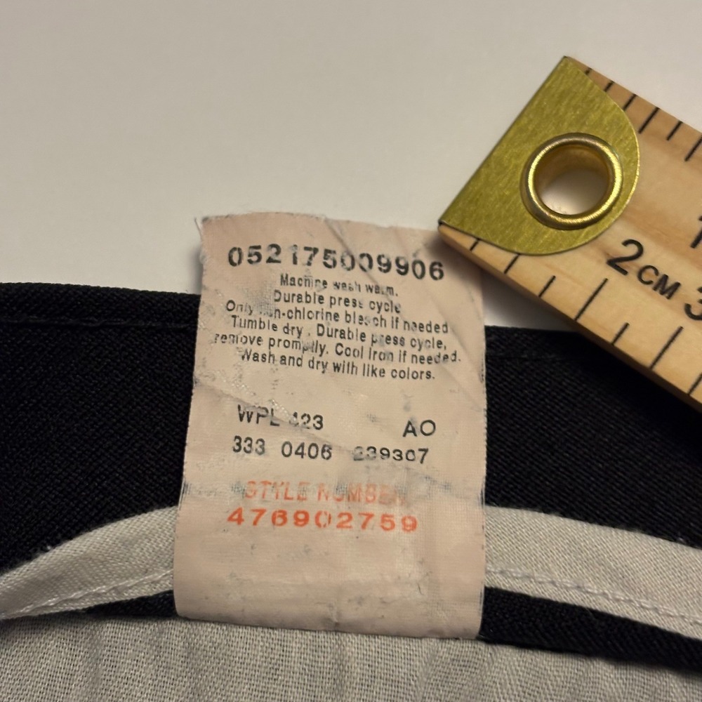 Levi Strauss Action Slacks Mens 42x32 Black Vintage Straight Leg Trousers - Picture 10 of 11